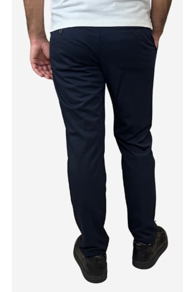 s.Oliver Pantaloni costum barbati cu croiala Slim fit si cu tesatura din jerseu elastic bleumarin inchis - Pled.ro