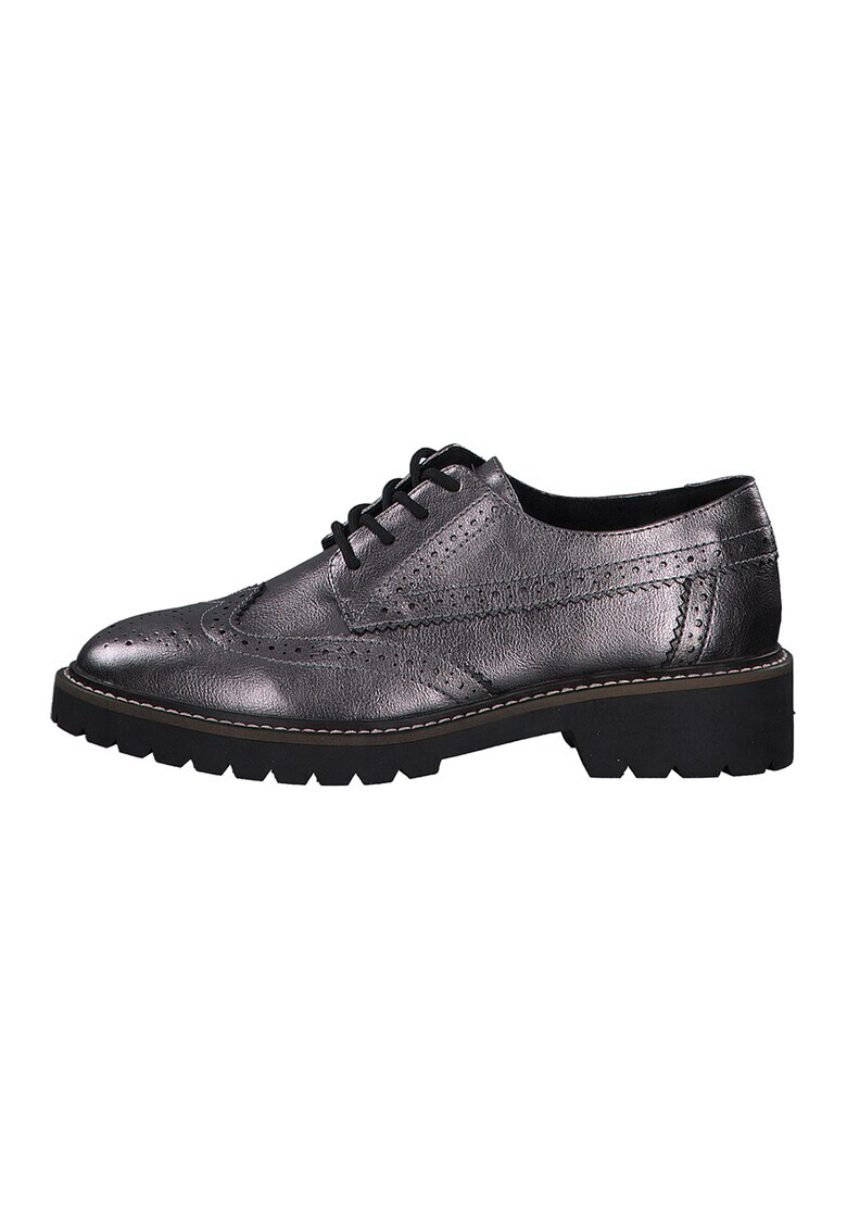 s.Oliver Pantofi brogue de piele ecologica cu aspect metalizat - Pled.ro