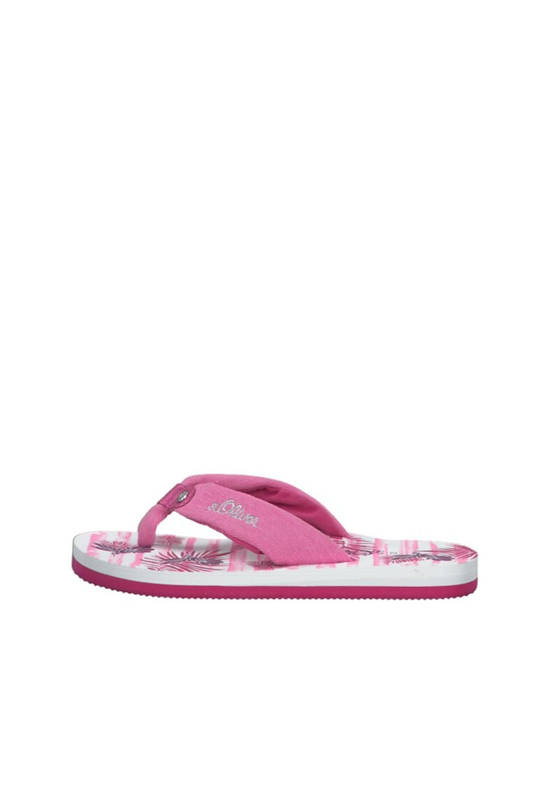 s.Oliver Papuci flip-flop cu talpa cu imprimeu tropical - Pled.ro