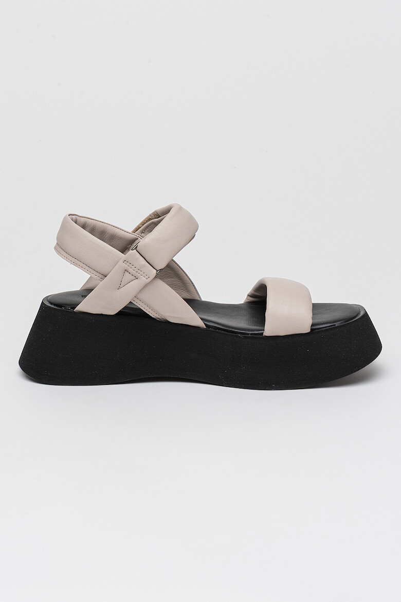 s.Oliver Sandale din piele cu talpa wedge si inchidere velcro - Pled.ro