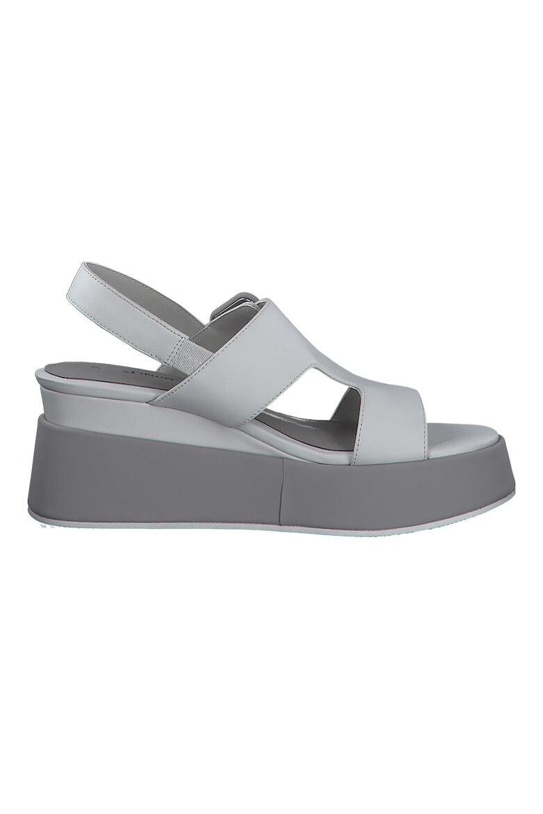 s.Oliver Sandale din piele ecologica cu talpa wedge - Pled.ro