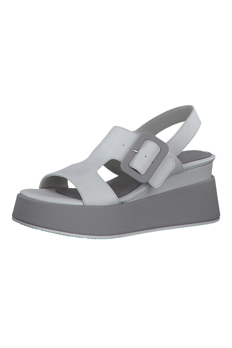 s.Oliver Sandale din piele ecologica cu talpa wedge - Pled.ro