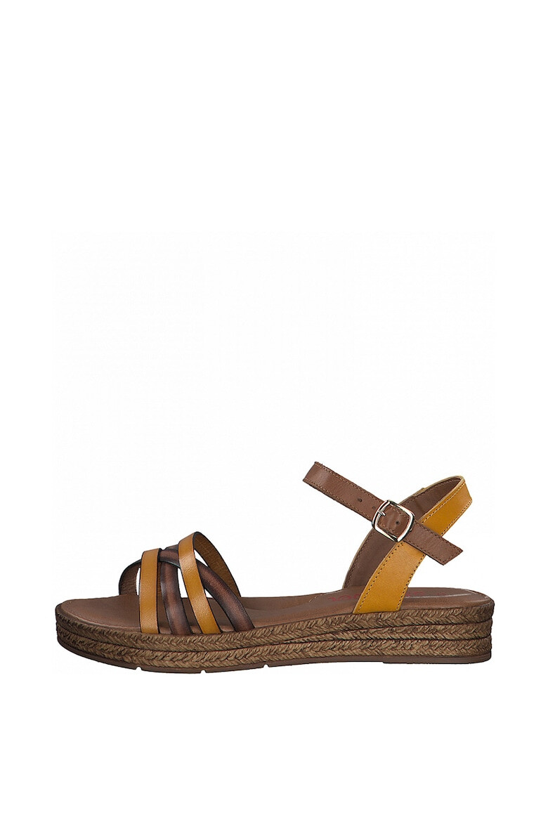 s.Oliver Sandale tip espadrile din piele cu talpa wedge - Pled.ro