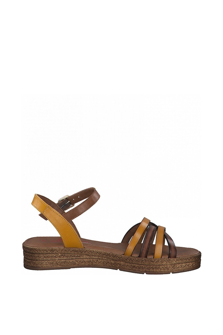 s.Oliver Sandale tip espadrile din piele cu talpa wedge - Pled.ro