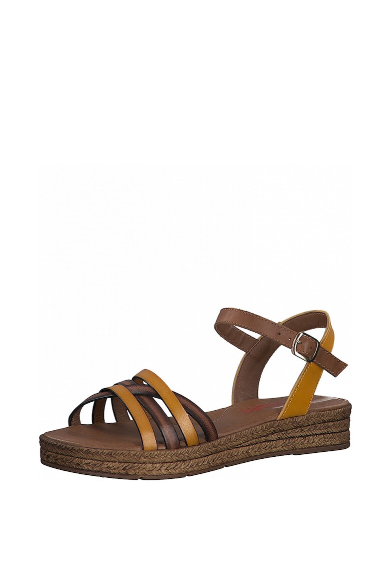 s.Oliver Sandale tip espadrile din piele cu talpa wedge - Pled.ro