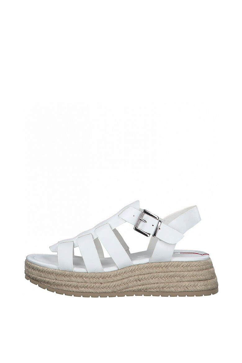 s.Oliver Sandale tip espadrile din piele cu talpa wedge - Pled.ro