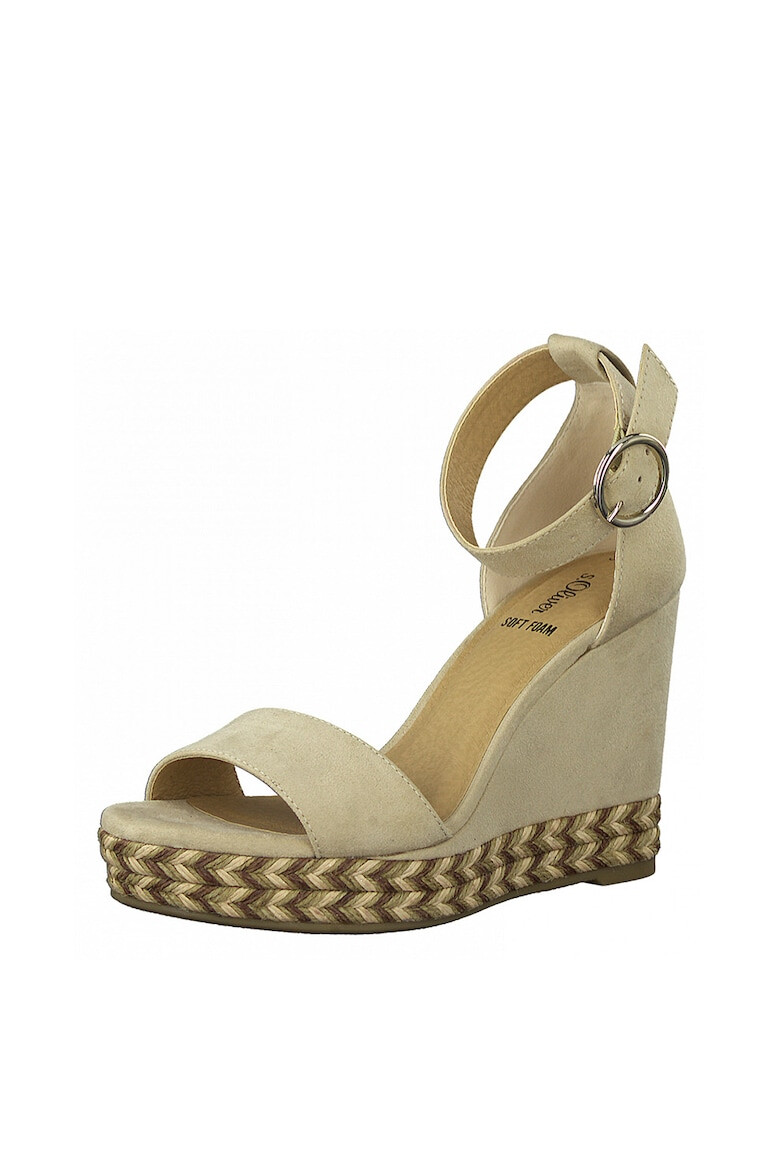 s.Oliver Sandale wedge de piele intoarsa sintetica - Pled.ro