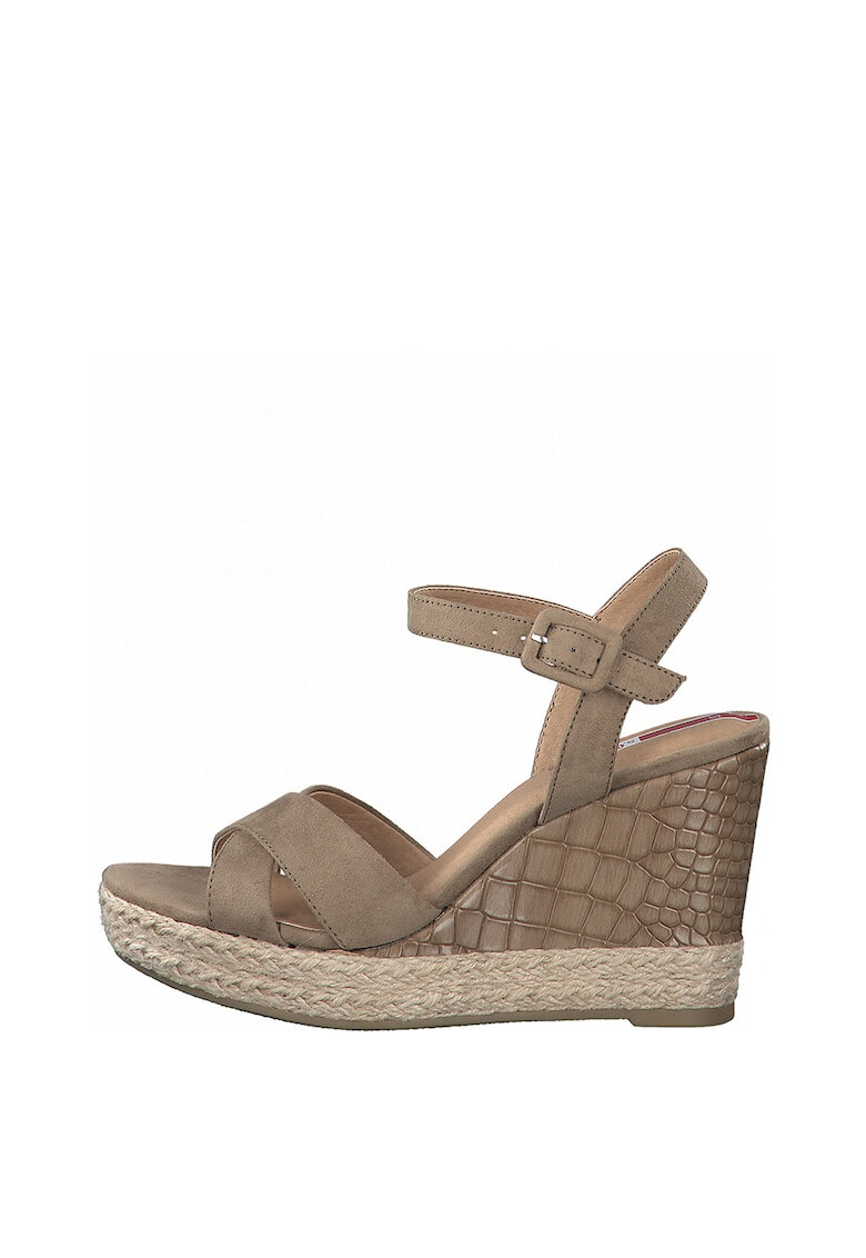 s.Oliver Sandale wedge din piele intoarsa sintetica - Pled.ro