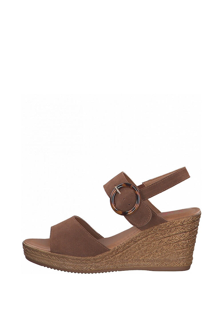 s.Oliver Sandale wedge tip espadrile de piele intoarsa - Pled.ro