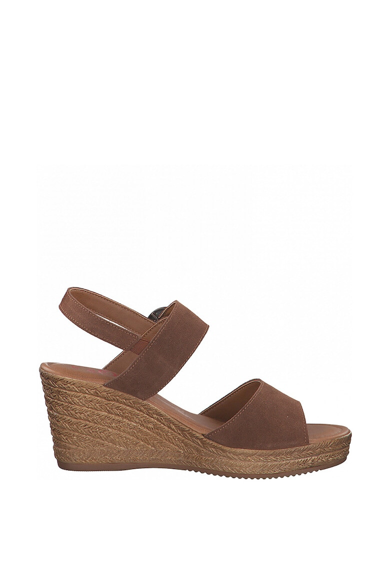 s.Oliver Sandale wedge tip espadrile de piele intoarsa - Pled.ro