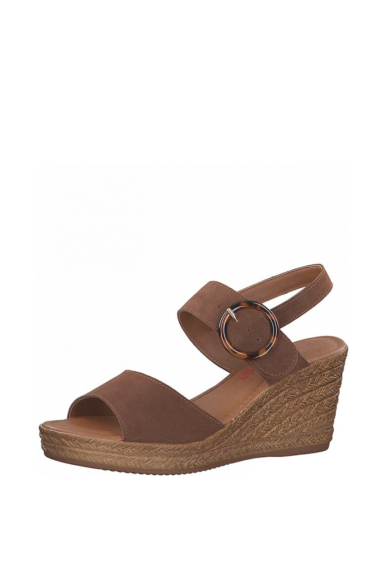 s.Oliver Sandale wedge tip espadrile de piele intoarsa - Pled.ro