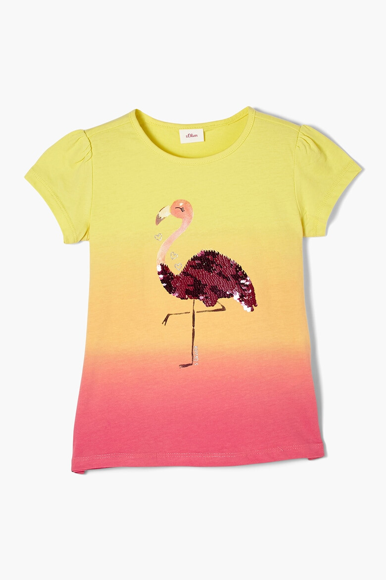 s.Oliver Tricou cu aspect in degrade si flamingo cu paiete - Pled.ro