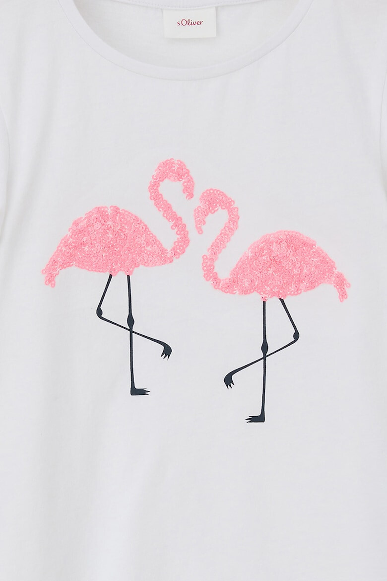 s.Oliver Tricou de bumbac cu flamingo - Pled.ro