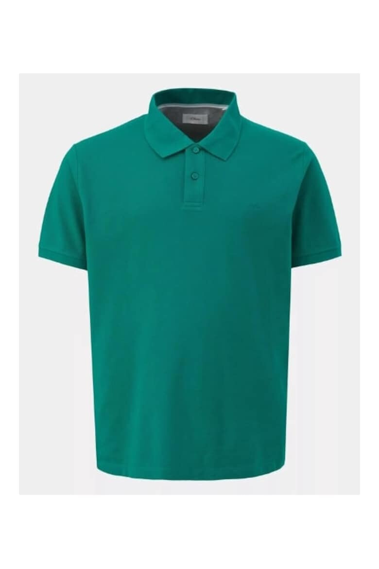 s.Oliver Tricou polo barbati big size cu logo brodat si croiala Regular fit verde inchis - Pled.ro