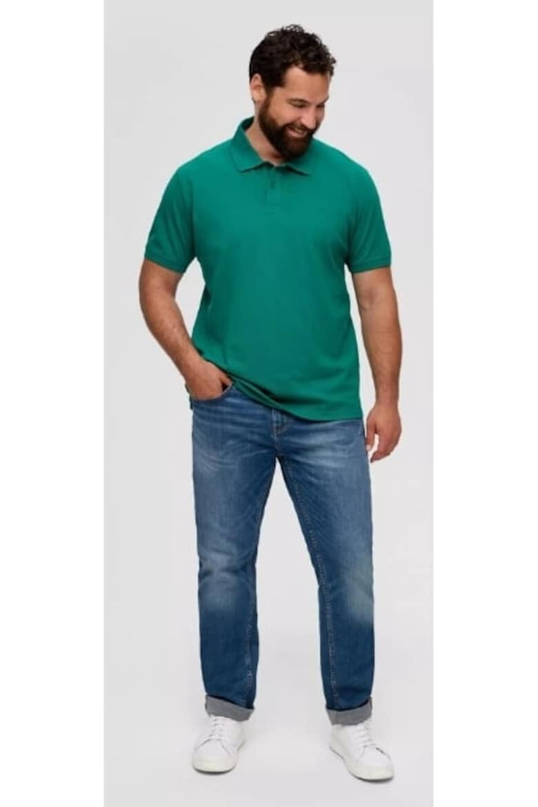 s.Oliver Tricou polo barbati big size cu logo brodat si croiala Regular fit verde inchis - Pled.ro