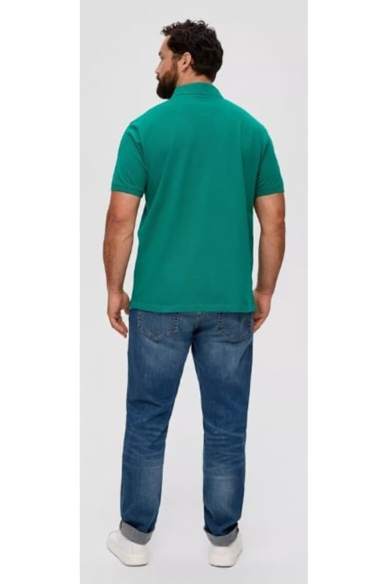 s.Oliver Tricou polo barbati big size cu logo brodat si croiala Regular fit verde inchis - Pled.ro