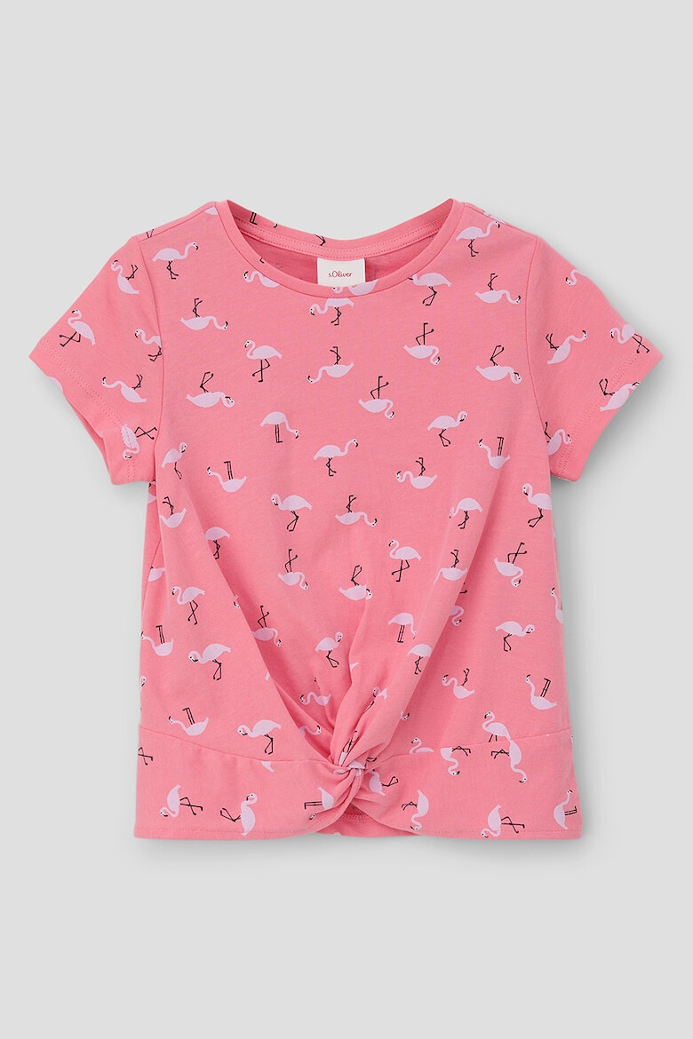 s.Oliver Tricou slim fit cu flamingo - Pled.ro