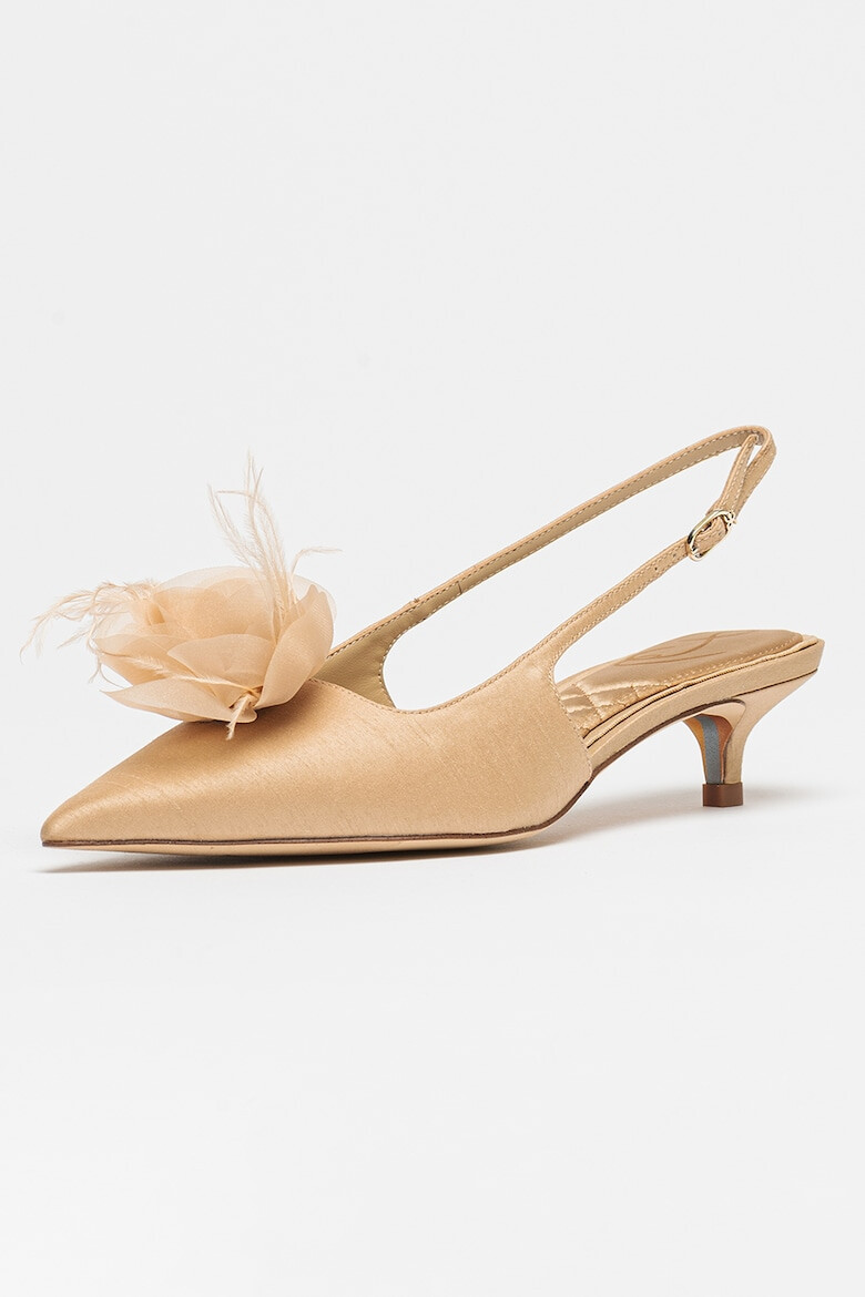 Sam Edelman Pantofi din satin cu varf ascutit si aplicatie in forma de floare Faye - Pled.ro