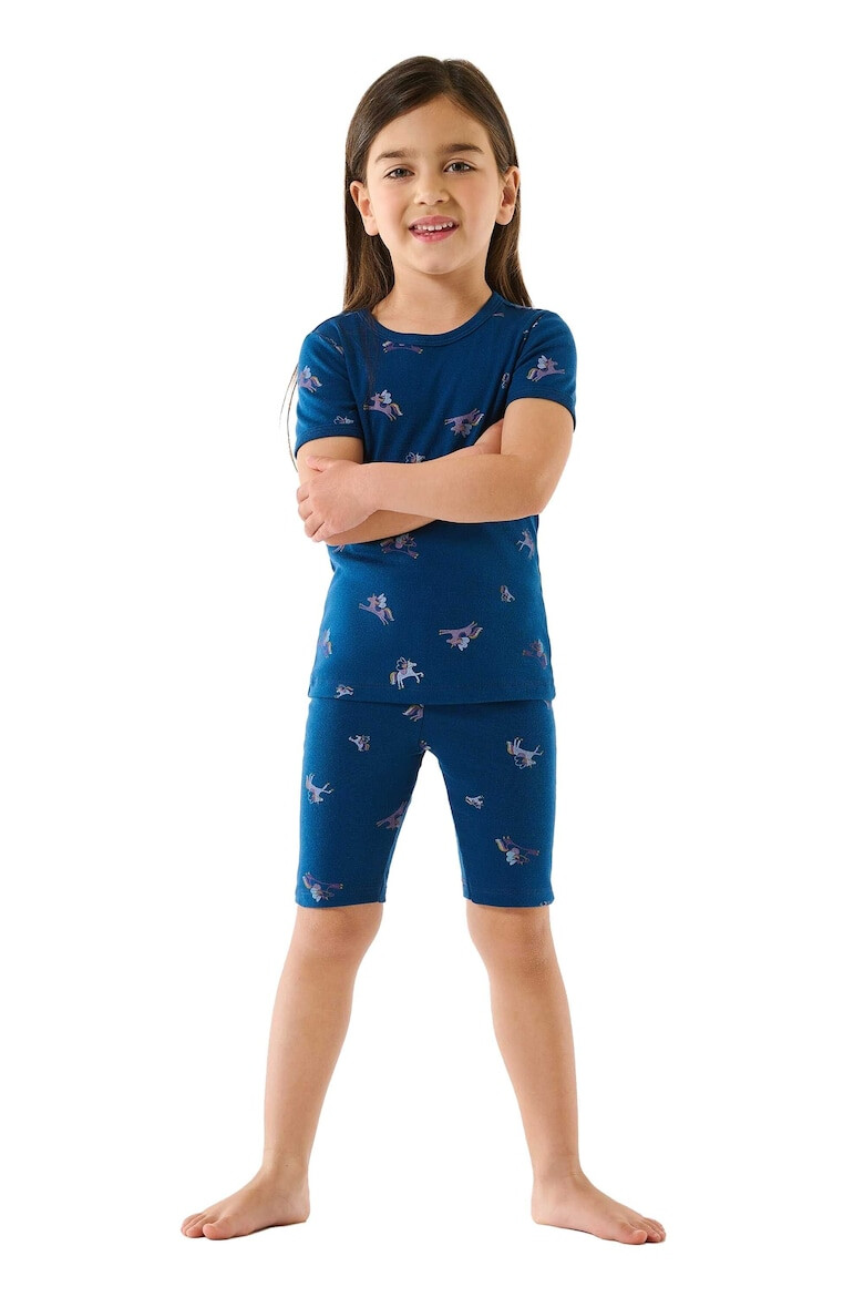 Schiesser Pijama de bumbac cu imprimeu grafic - Pled.ro