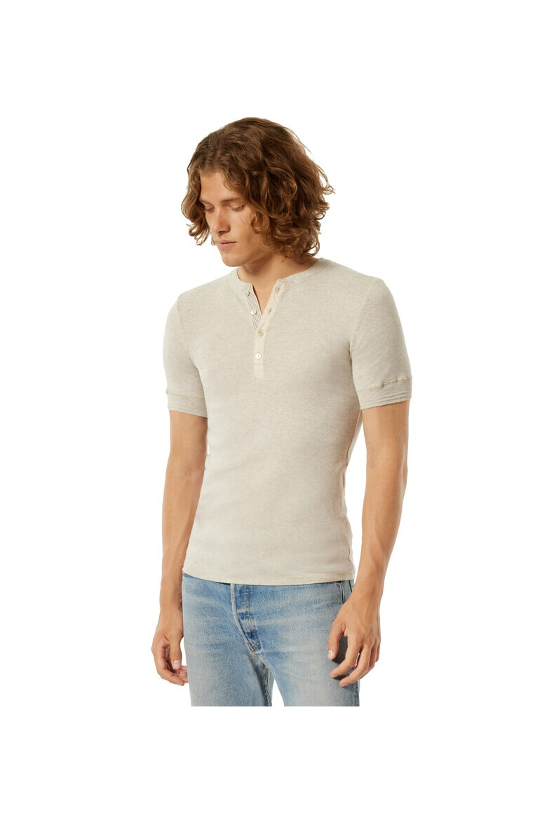 SCHIESSER REVIVAL Tricou de bumbac cu decolteu Henley - Pled.ro