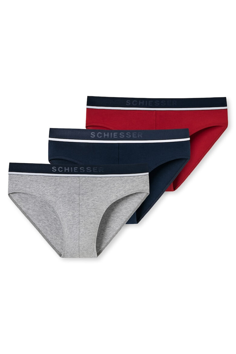 Schiesser Set slip cu banda cu logo - 3 perechi - Pled.ro