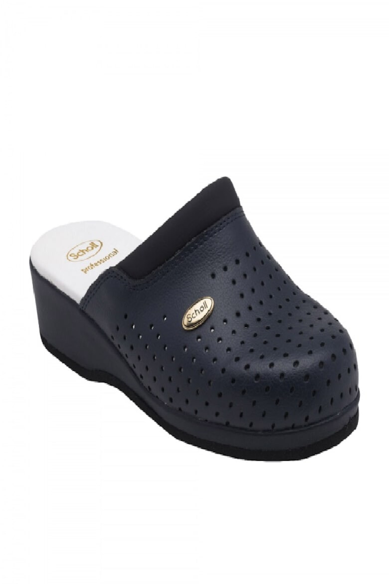 Scholl Saboti Clog Back Guard piele naturala albastru - Pled.ro