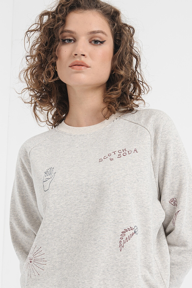 Scotch & Soda Bluza sport cu decolteu la baza gatului si maaneci raglan - Pled.ro