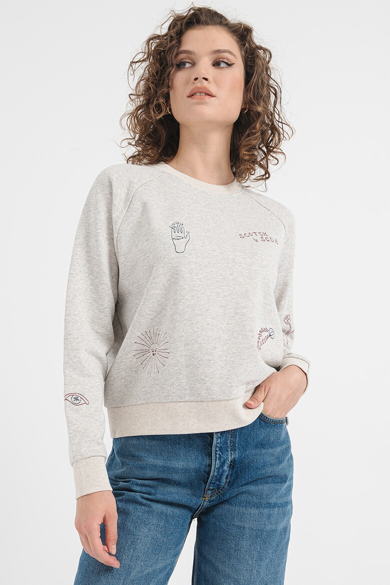 Scotch & Soda Bluza sport cu decolteu la baza gatului si maaneci raglan - Pled.ro