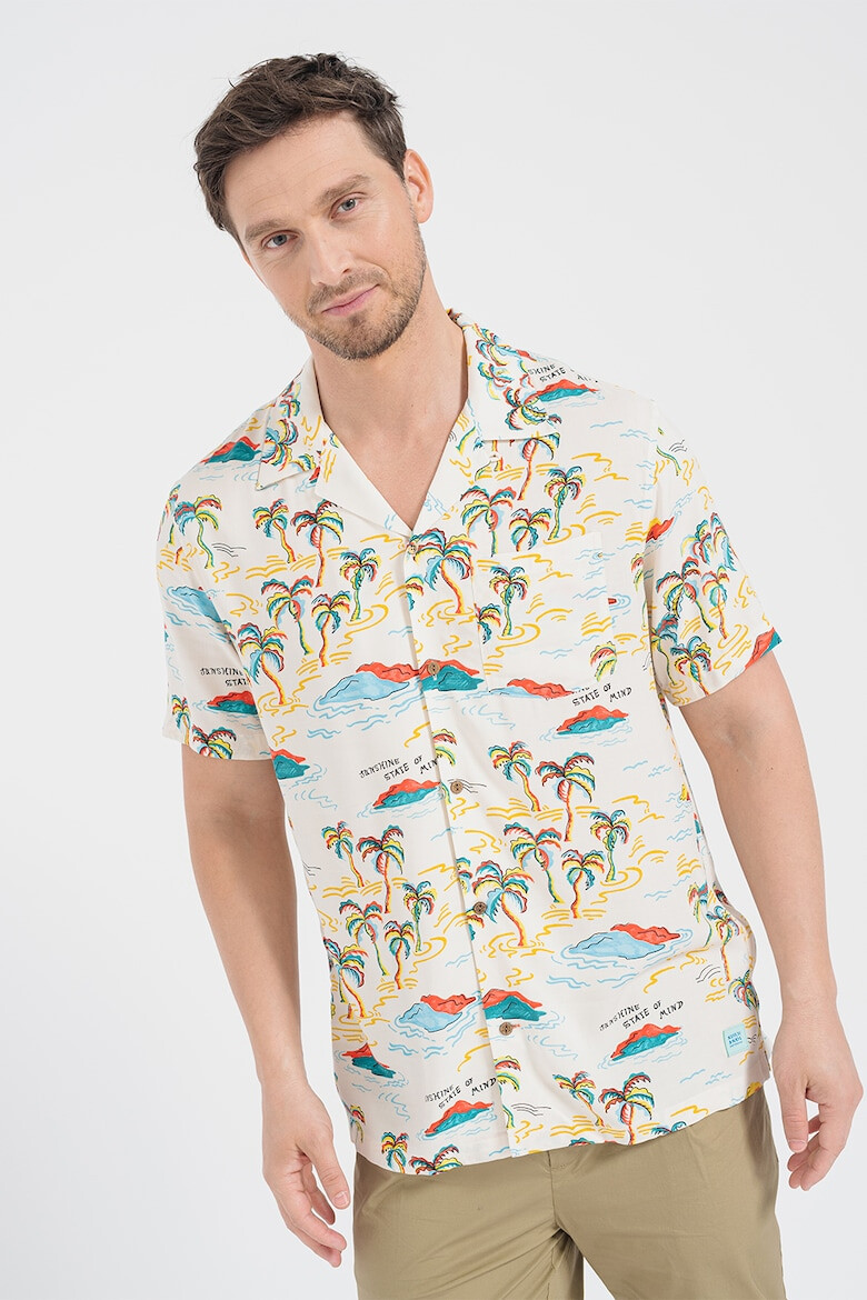 Scotch & Soda Camasa cu maneci scurte si model tropical - Pled.ro