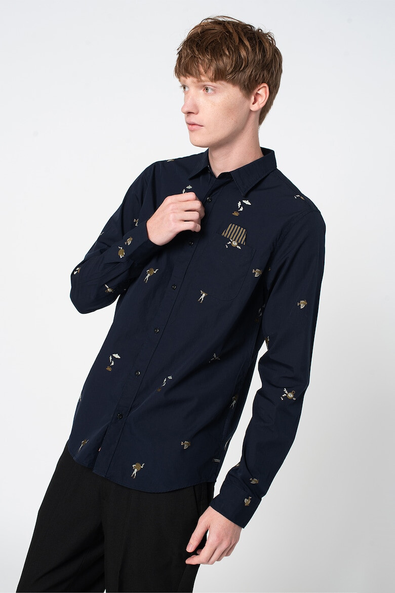 Scotch & Soda Camasa de bumbac cu broderie - Pled.ro