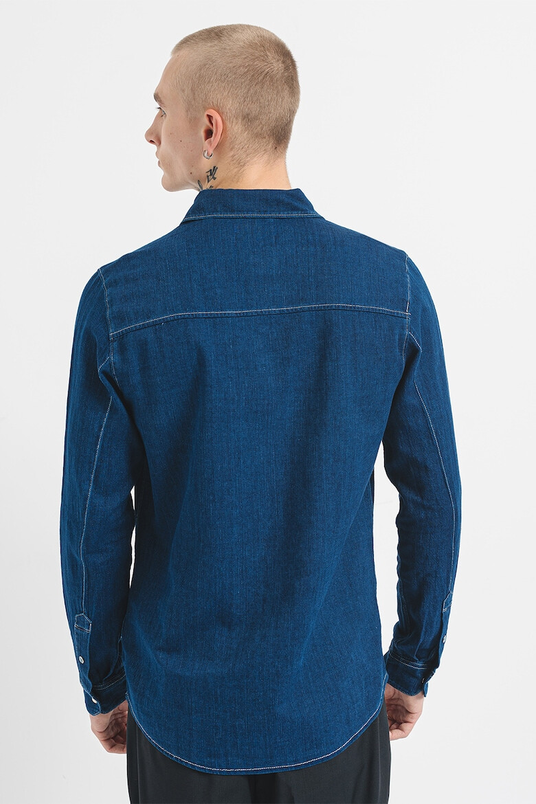 Scotch & Soda Camasa de denim cu cusaturi contrastante - Pled.ro