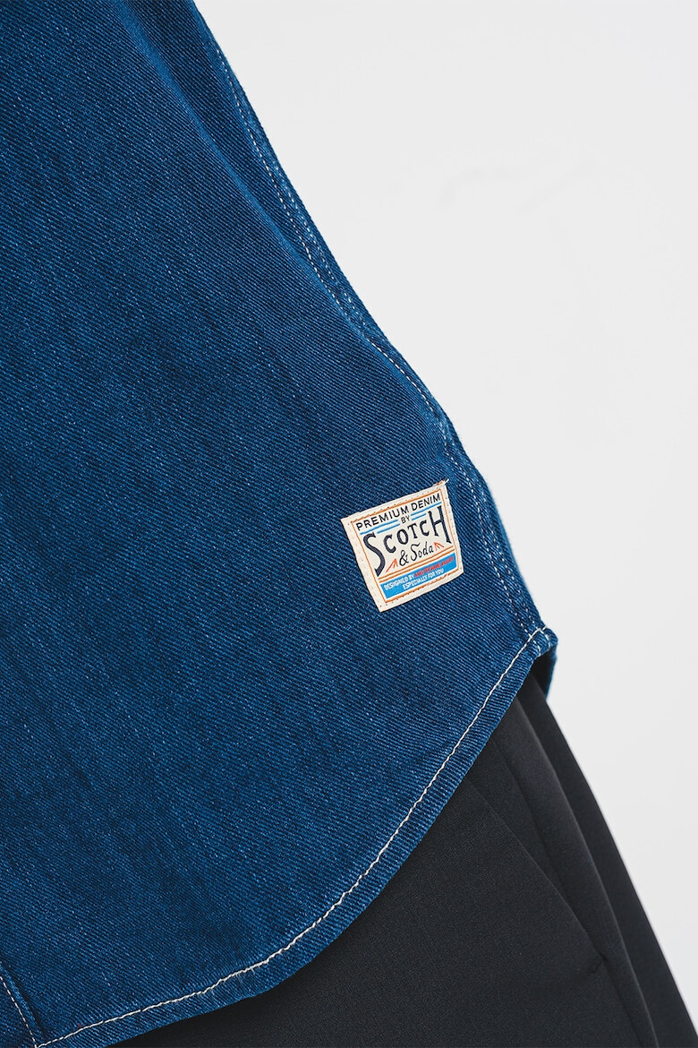 Scotch & Soda Camasa de denim cu cusaturi contrastante - Pled.ro