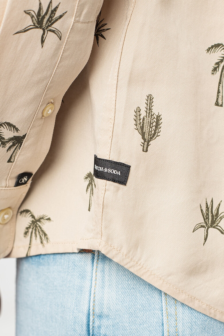 Scotch & Soda Camasa de lyocell cu imprimeu tropical - Pled.ro