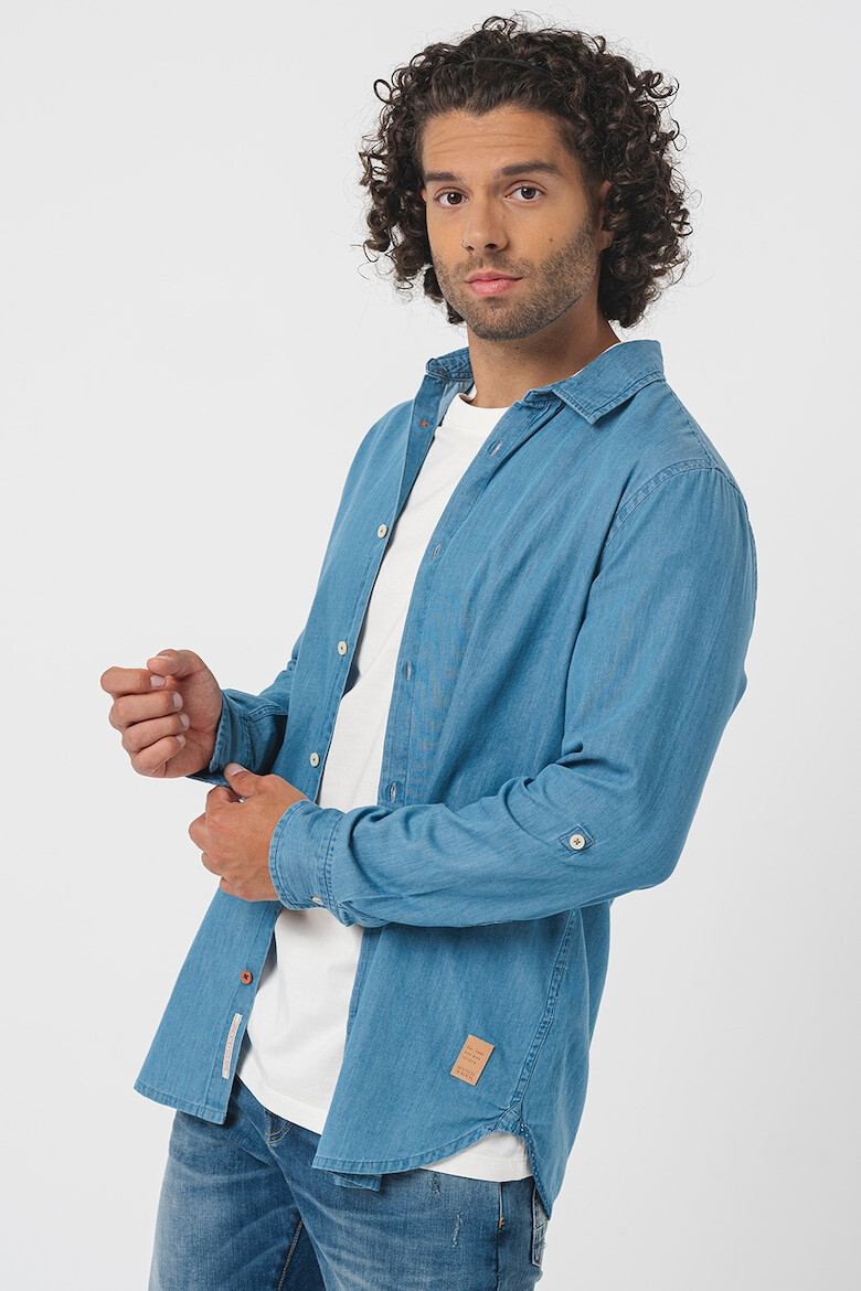 Scotch & Soda Camasa din denim cu maneci ajustabile - Pled.ro