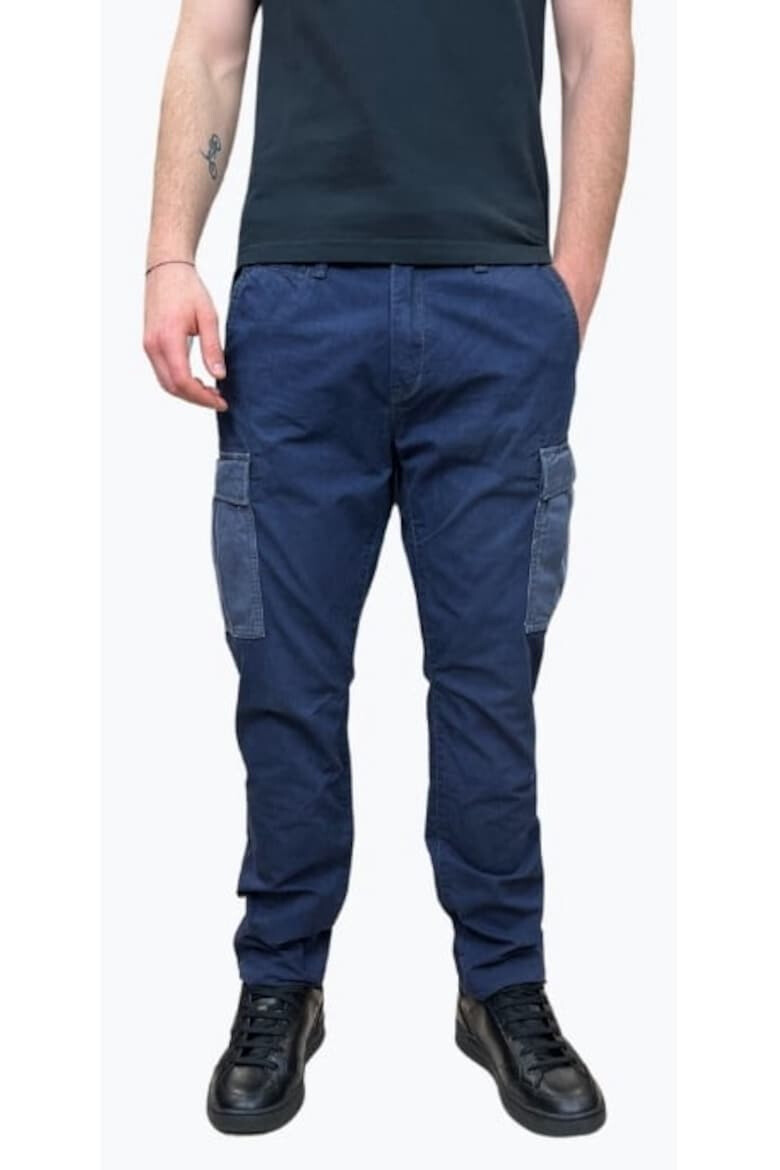 Scotch & Soda Pantaloni barbati Broome cu croiala Relaxed Slim Fit si aspect decolorat Bleumarin deschis - Pled.ro