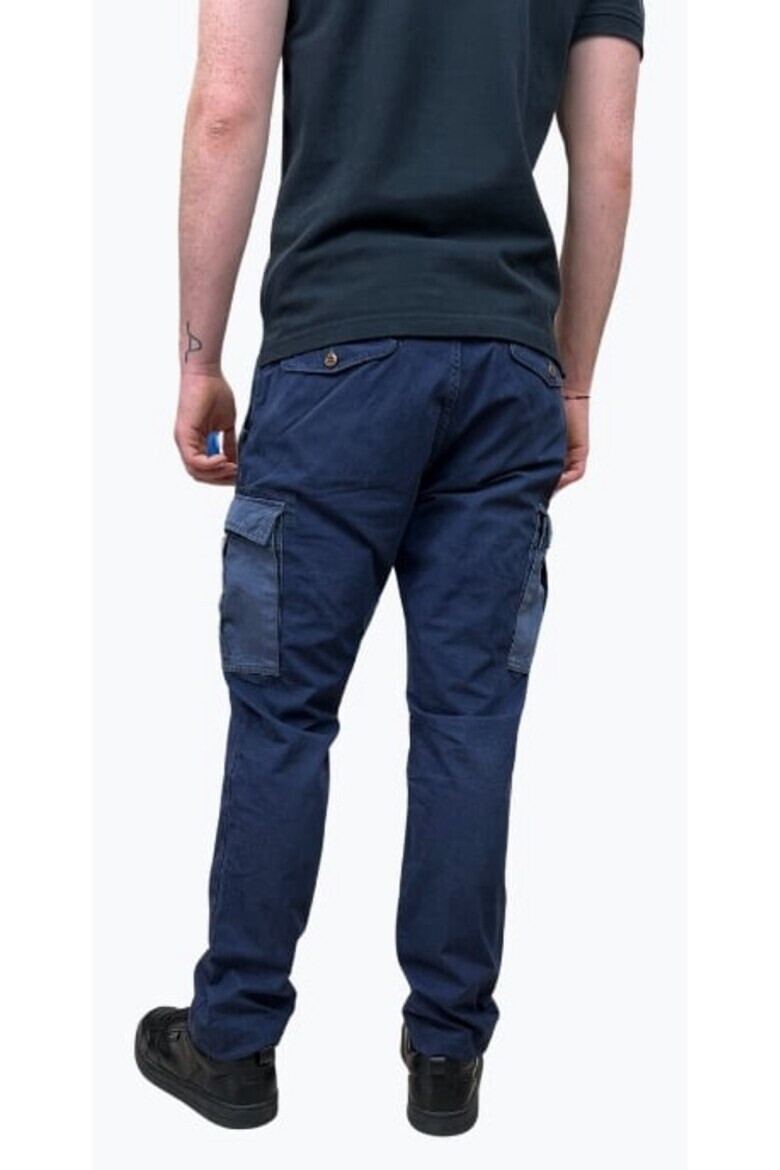 Scotch & Soda Pantaloni barbati Broome cu croiala Relaxed Slim Fit si aspect decolorat Bleumarin deschis - Pled.ro