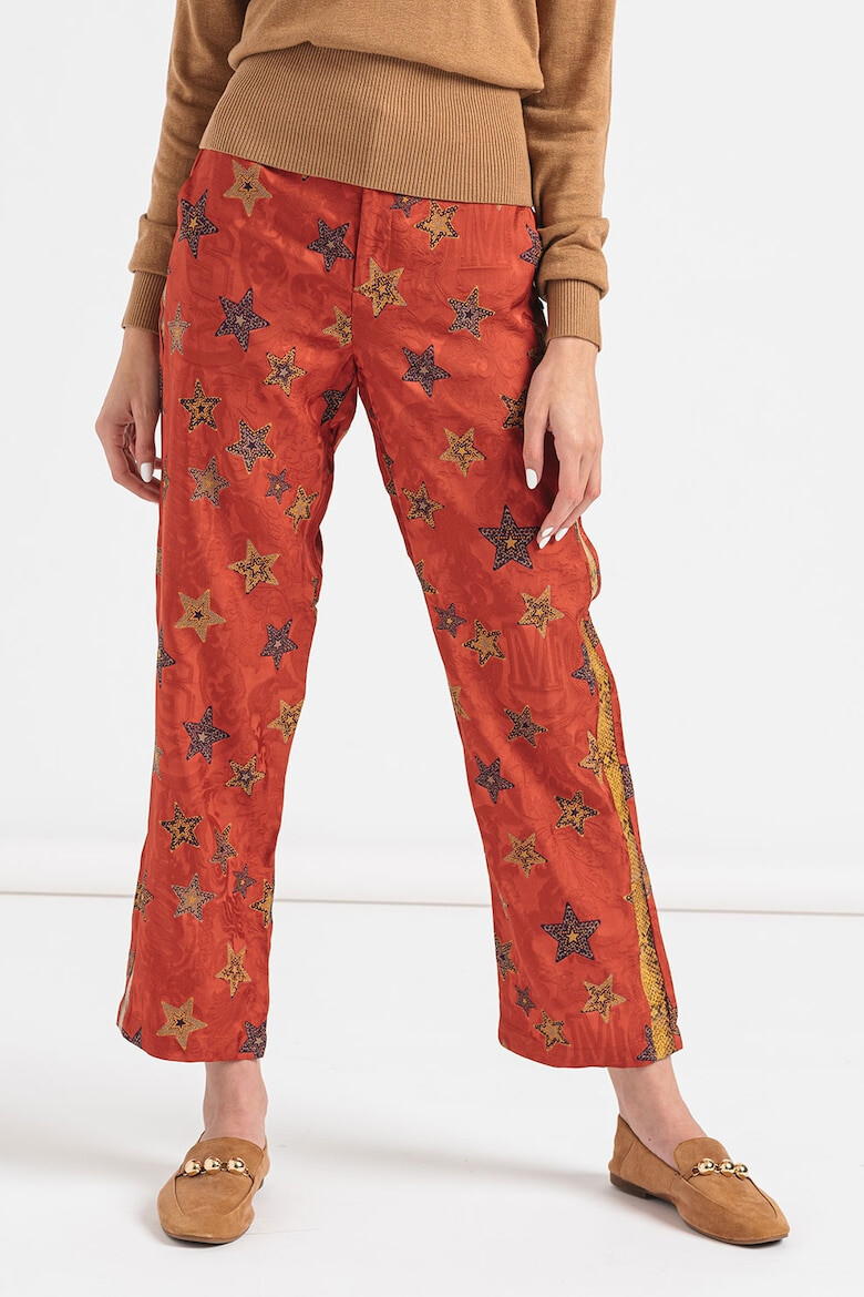 Scotch & Soda Pantaloni cu talie inalta si model cu stele - Pled.ro