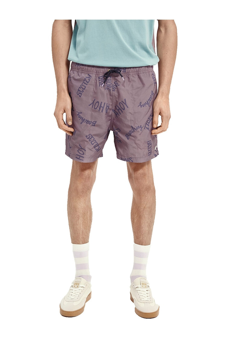 Scotch & Soda Pantaloni scurti de baie cu imprimeu text - Pled.ro