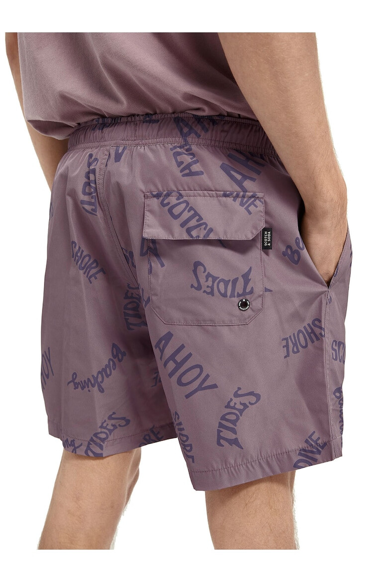 Scotch & Soda Pantaloni scurti de baie cu imprimeu text - Pled.ro