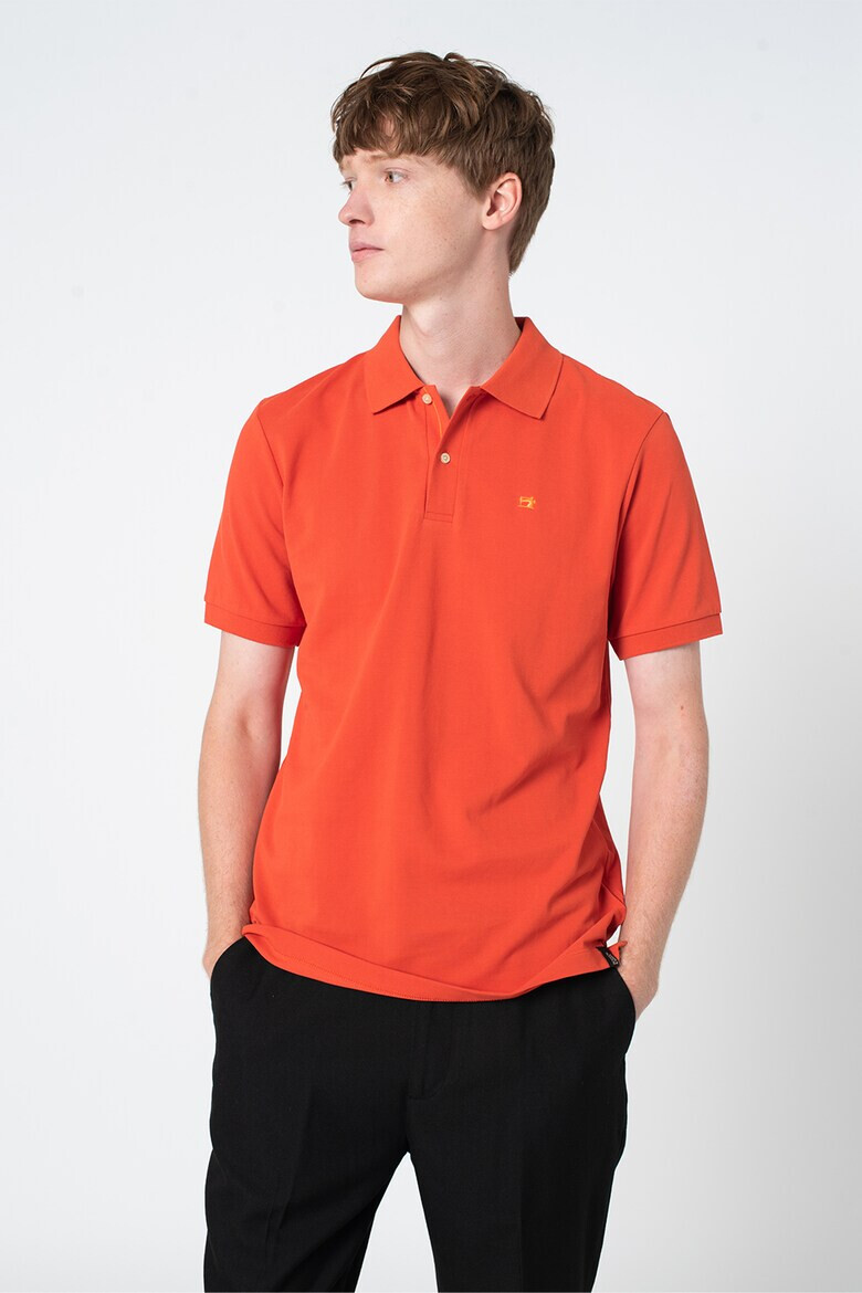 Scotch & Soda Tricou polo de bumbac organic cu logo brodat - Pled.ro