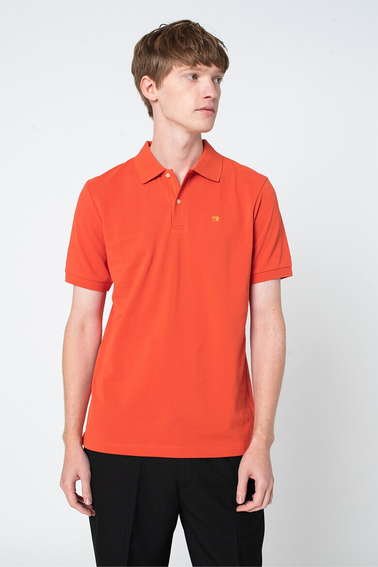 Scotch & Soda Tricou polo de bumbac organic cu logo brodat - Pled.ro