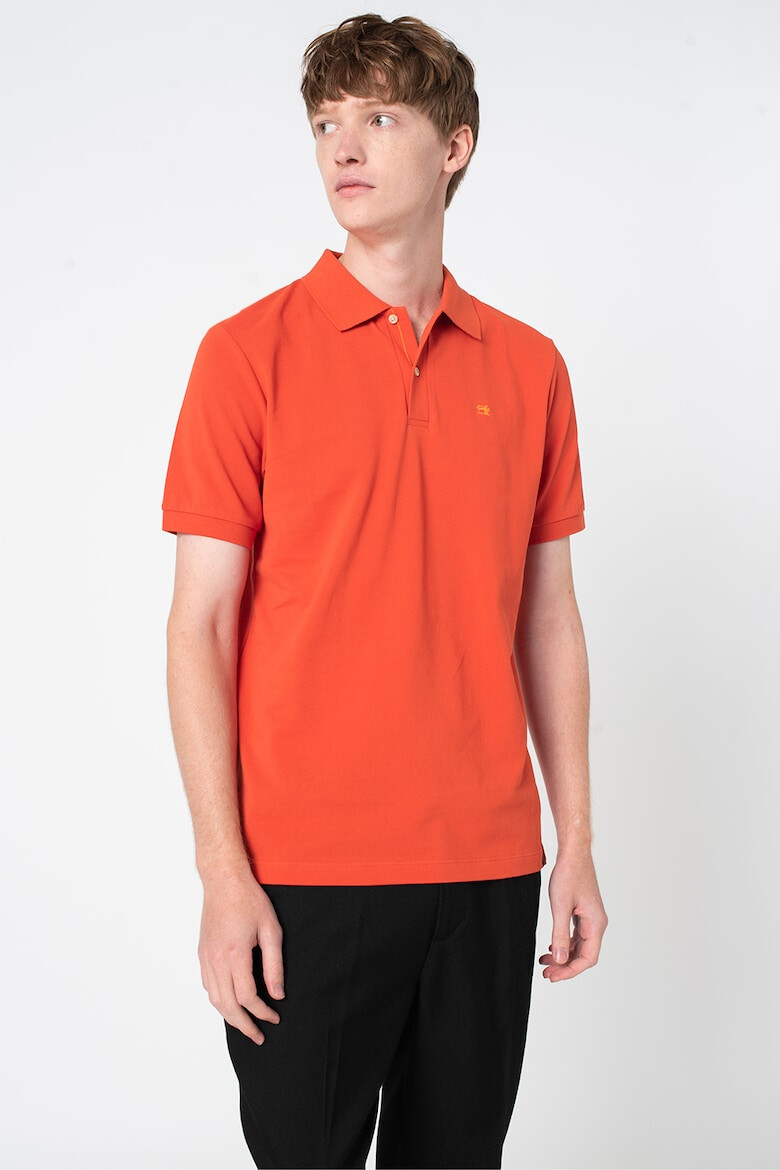 Scotch & Soda Tricou polo de bumbac organic cu logo brodat - Pled.ro