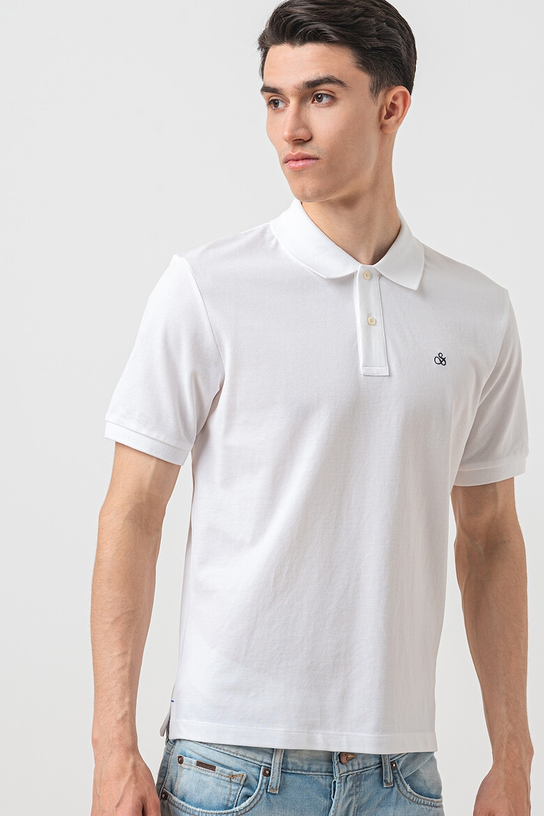 Scotch & Soda Tricou polo din bumbac cu detaliu logo - Pled.ro