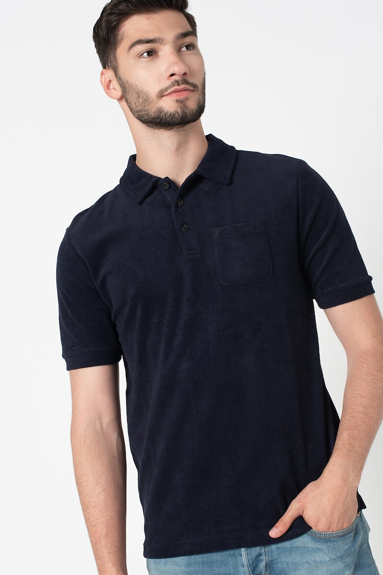 Scotch & Soda Tricou polo terry din bumbac original cu buzunar - Pled.ro