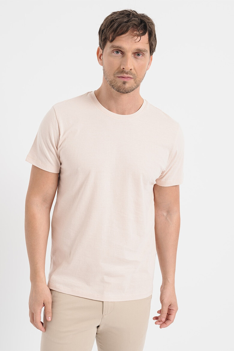 Selected Homme Tricou din bumbac organic cu decolteu la baza gatului Haspen - Pled.ro