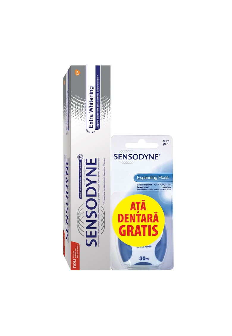 Sensodyne Pachet promo: Pasta de dinti Extra Whitening 100 ml + Ata dentara - Pled.ro