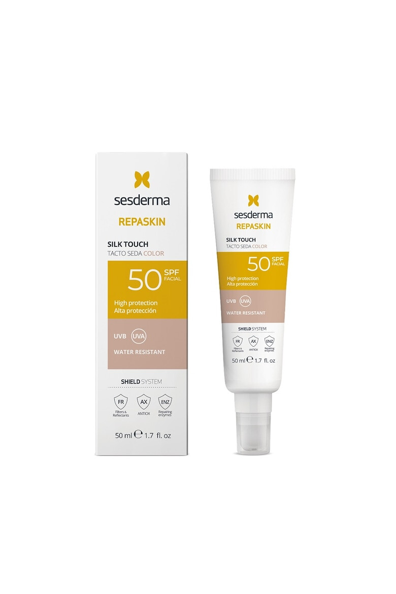 Sesderma Crema de fata colorata cu protectie solara SPF50 Silk Touch Color Repaskin 50 ml - Pled.ro