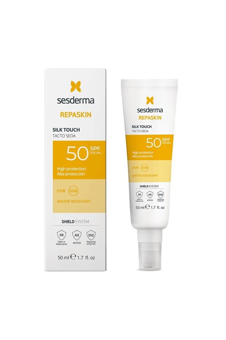 Sesderma Crema pentru fata cu protectie solara SPF50 Silk Touch Repaskin 50 ml - Pled.ro