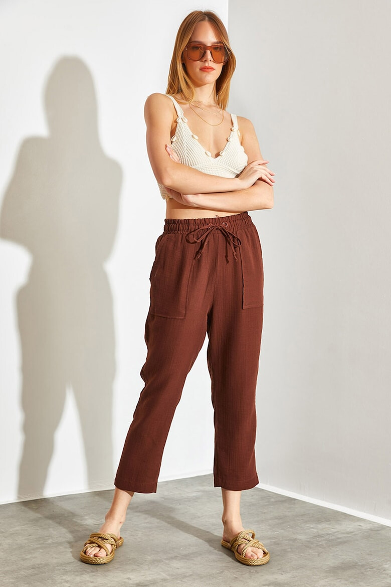 Shade Pantaloni crop cu talie inalta - Pled.ro