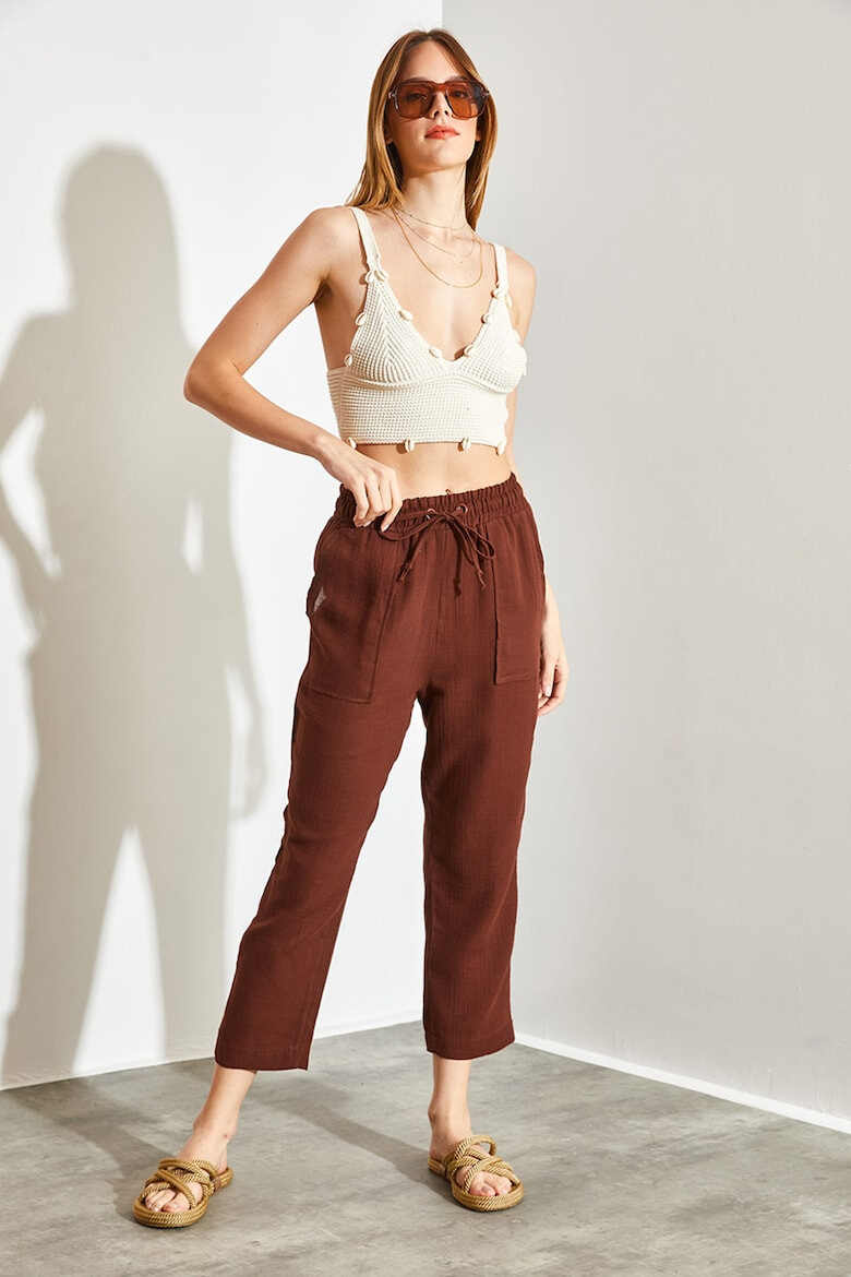 Shade Pantaloni crop cu talie inalta - Pled.ro